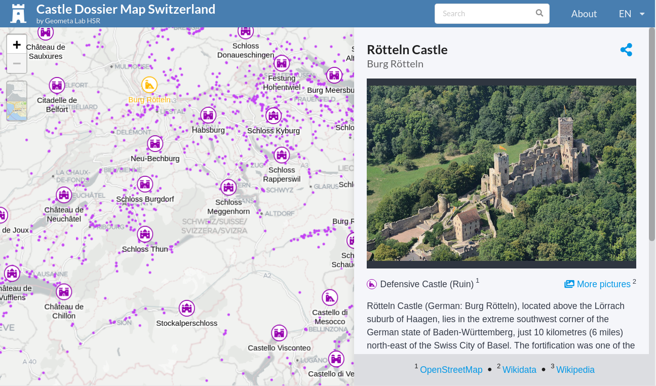 castle dossier map switzerland