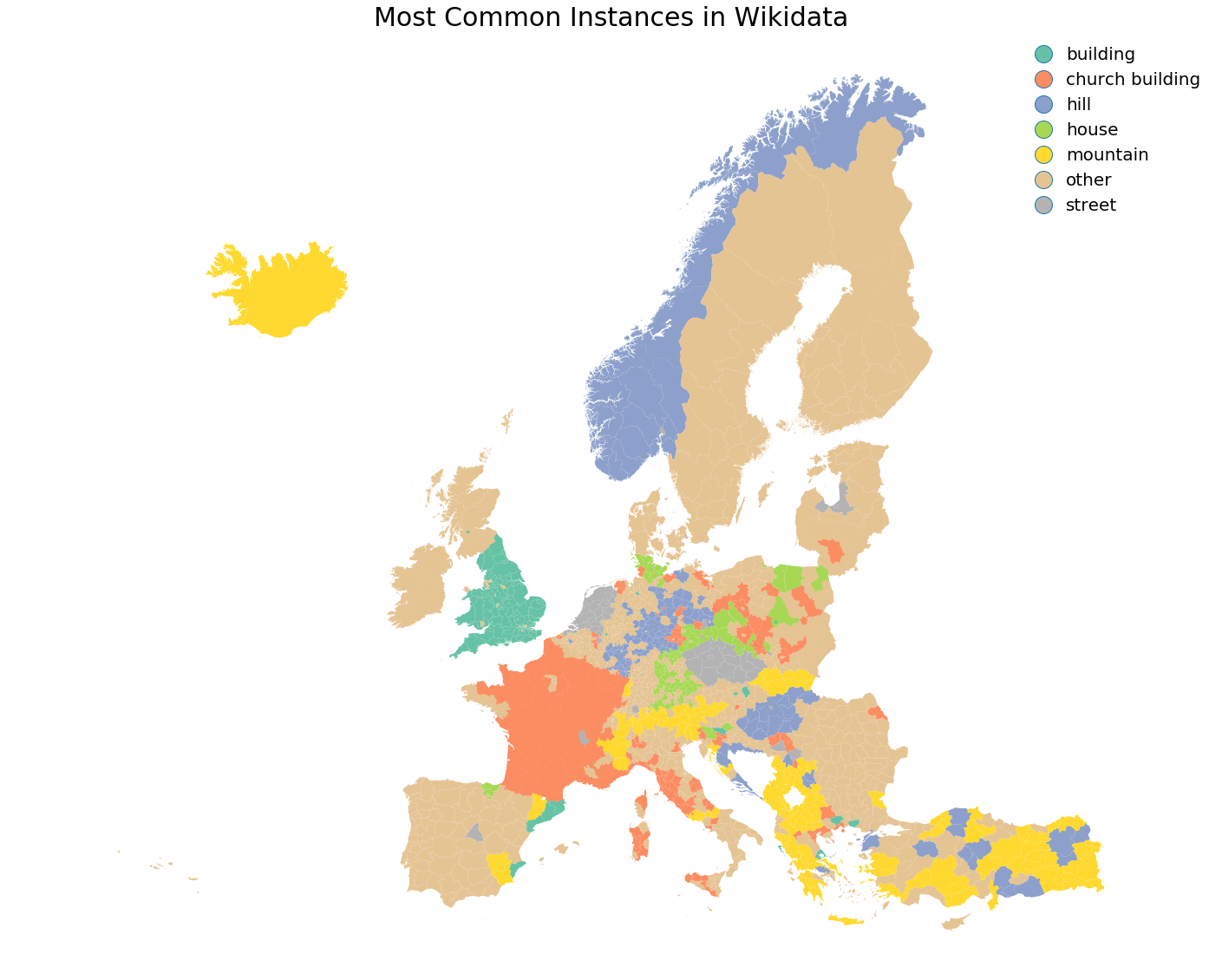 wikidata europe most common instances